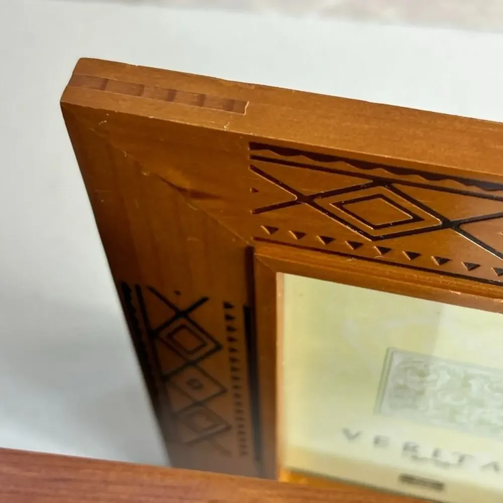 Veritas Honey Wood Embossed Picture Frames 4 x 6 Set of 2